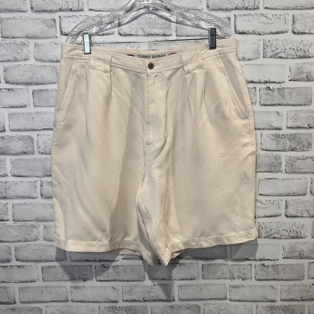 Tommy Bahama Shorts Men’s 36 100% Silk Chino Relax Pockets Pleated